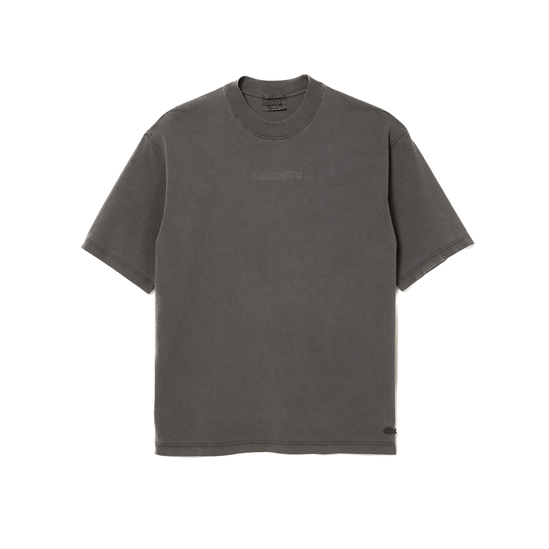 Camiseta Lacoste loose fit de punto de algodón - ECRU