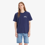 Camiseta Levi's® Arched Headline Naval Academy Azul - ECRU