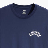 Camiseta Levi's® Arched Headline Naval Academy Azul - ECRU