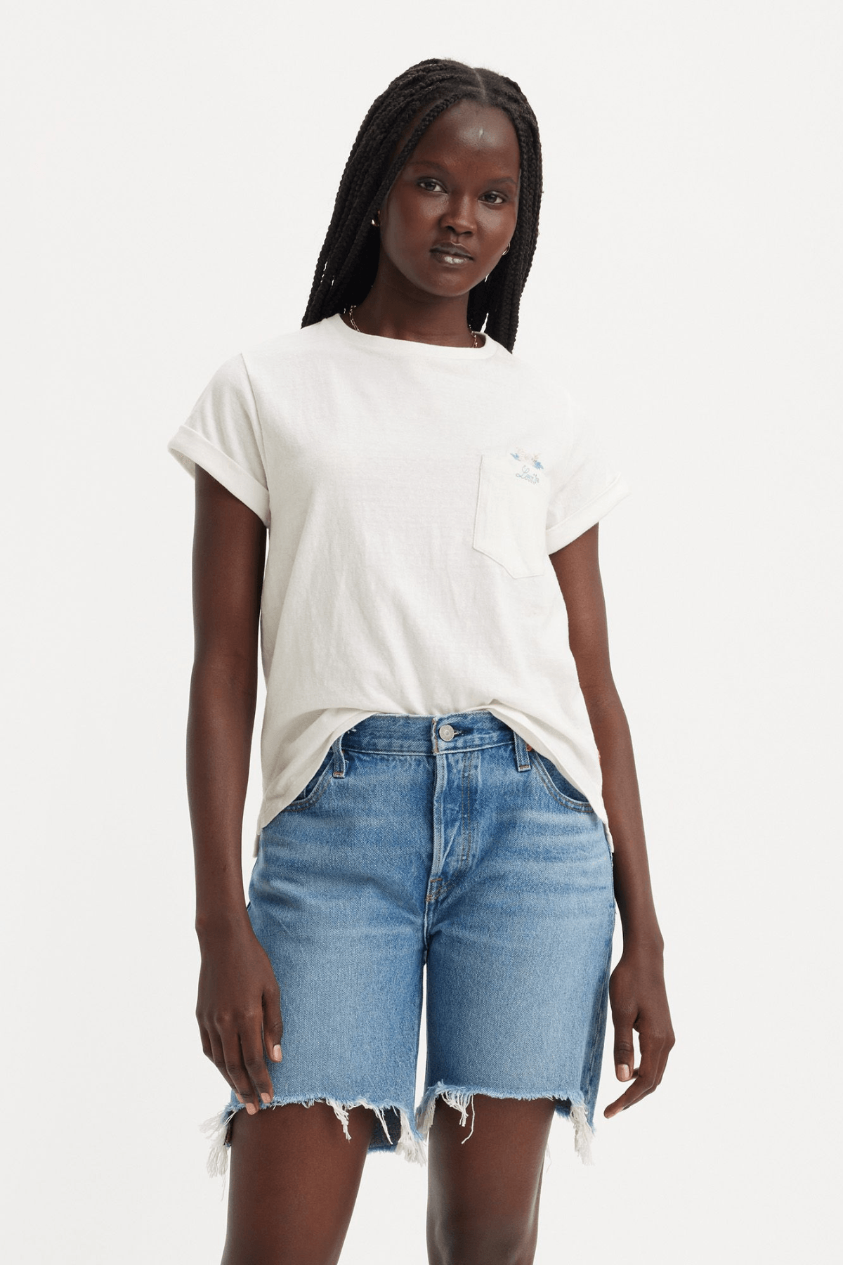 Camiseta Levi's® Margot Pocket Hibiscus Peek Cloud Dancer - ECRU