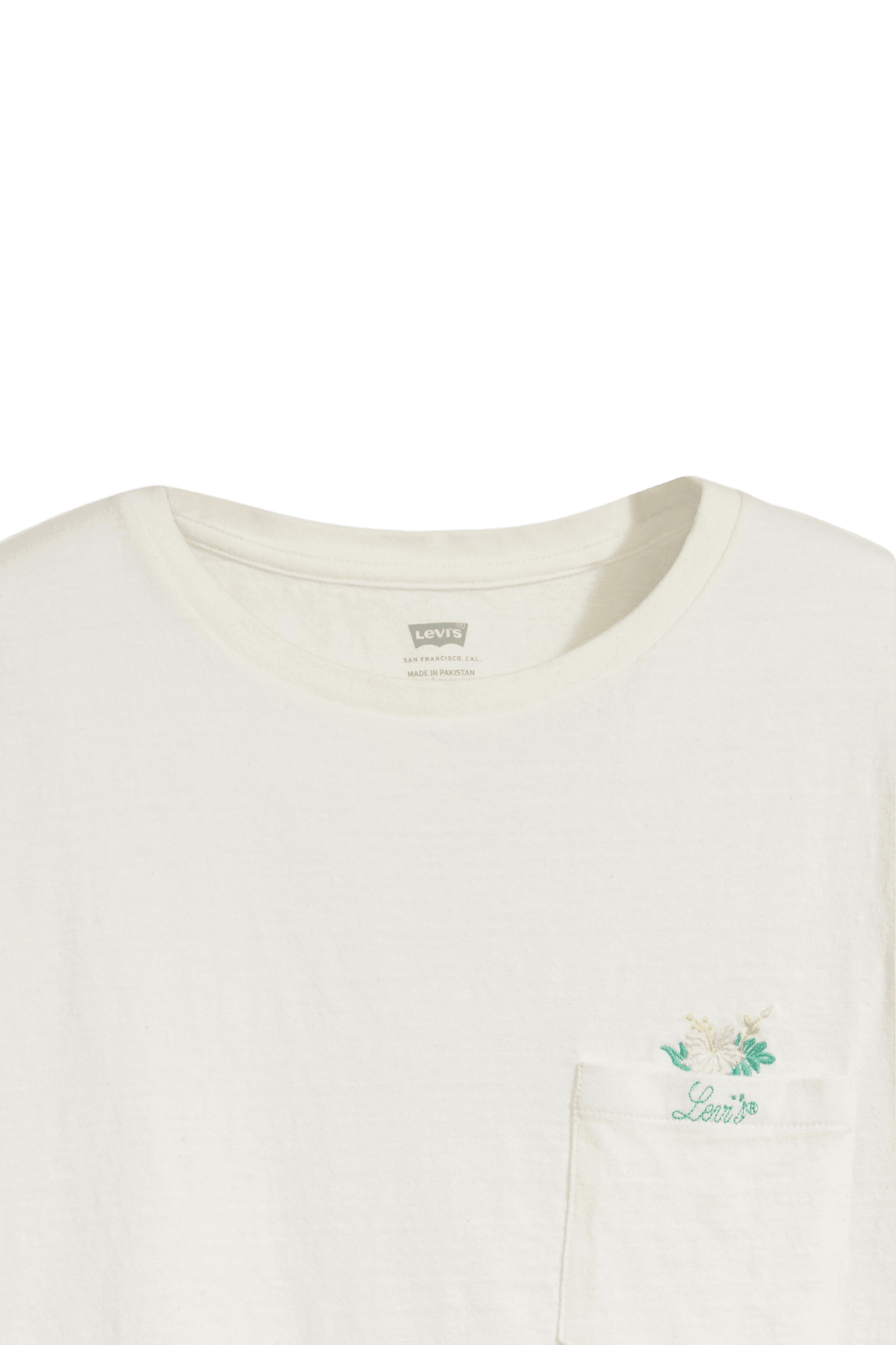 Camiseta Levi's® Margot Pocket Hibiscus Peek Cloud Dancer - ECRU