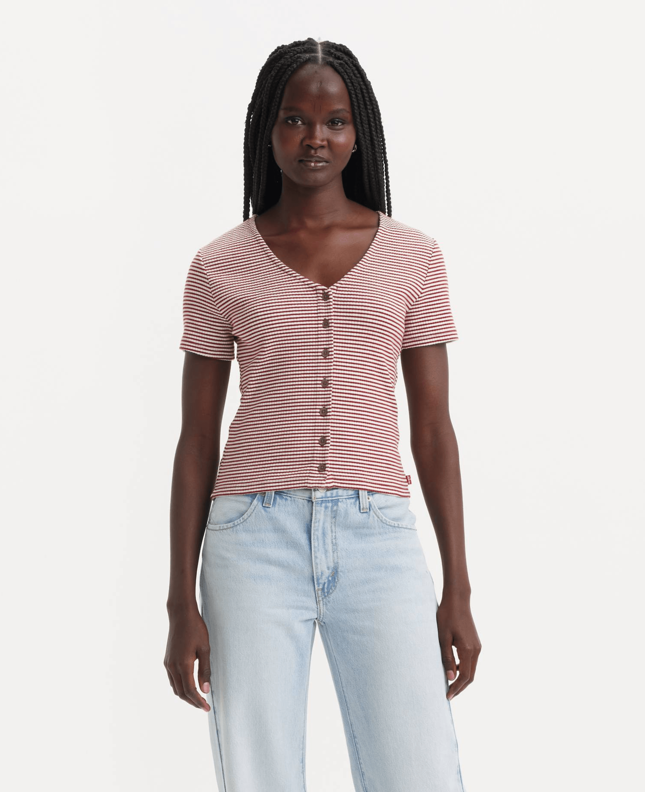 Camiseta Levi's® Muse Vanilla Stripes Sundried Tomato - ECRU