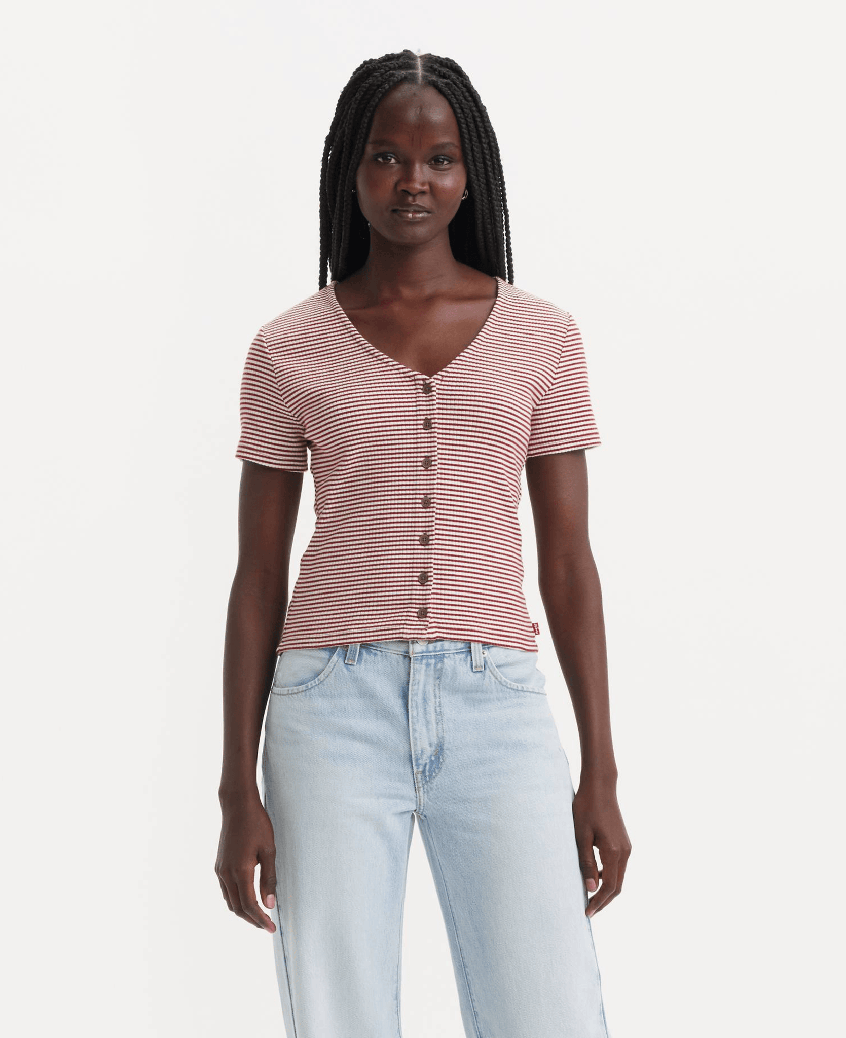 Camiseta Levi's® Muse Vanilla Stripes Sundried Tomato - ECRU