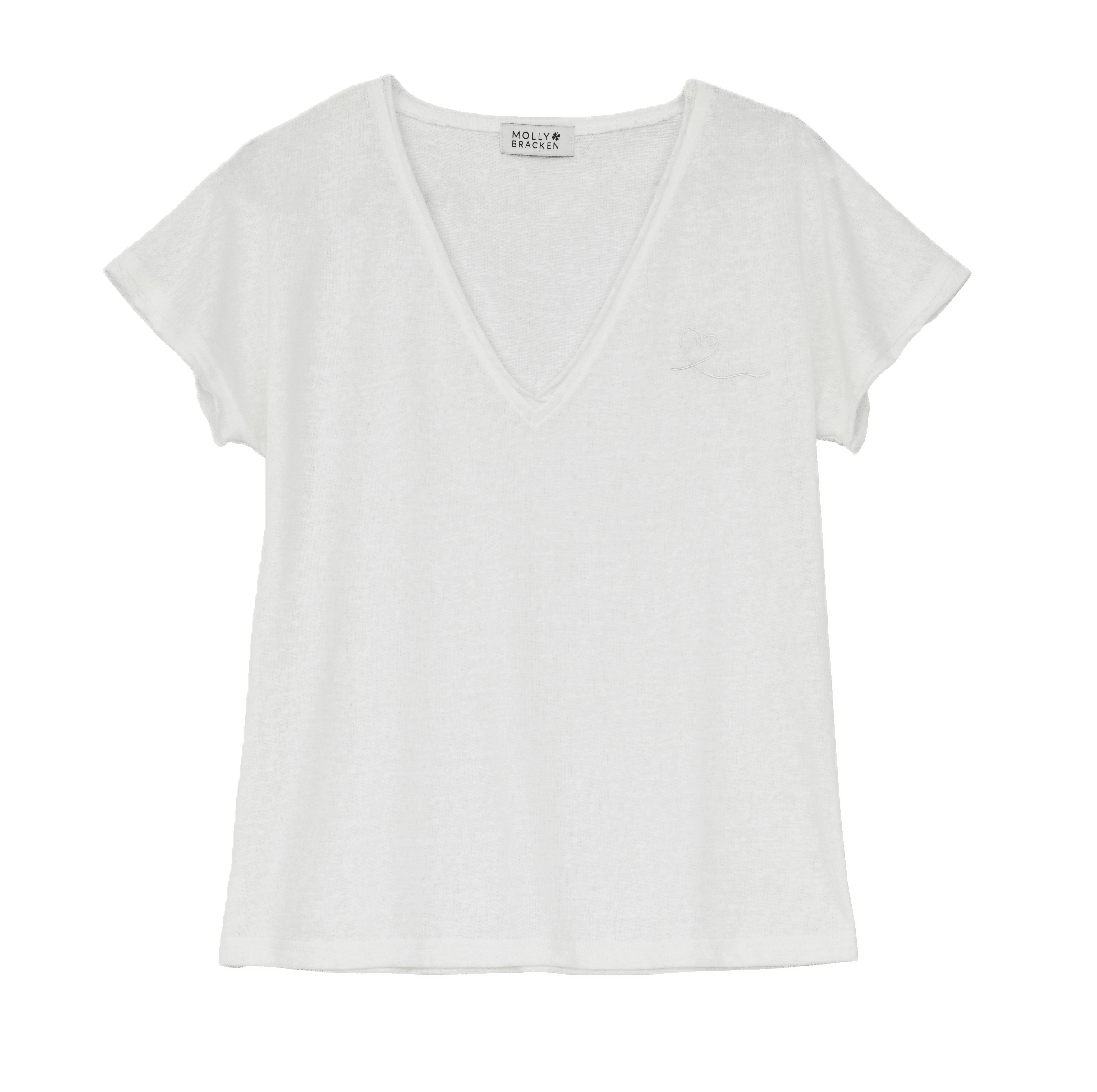 Camiseta Molly Bracken de Cuello Pico - ECRU