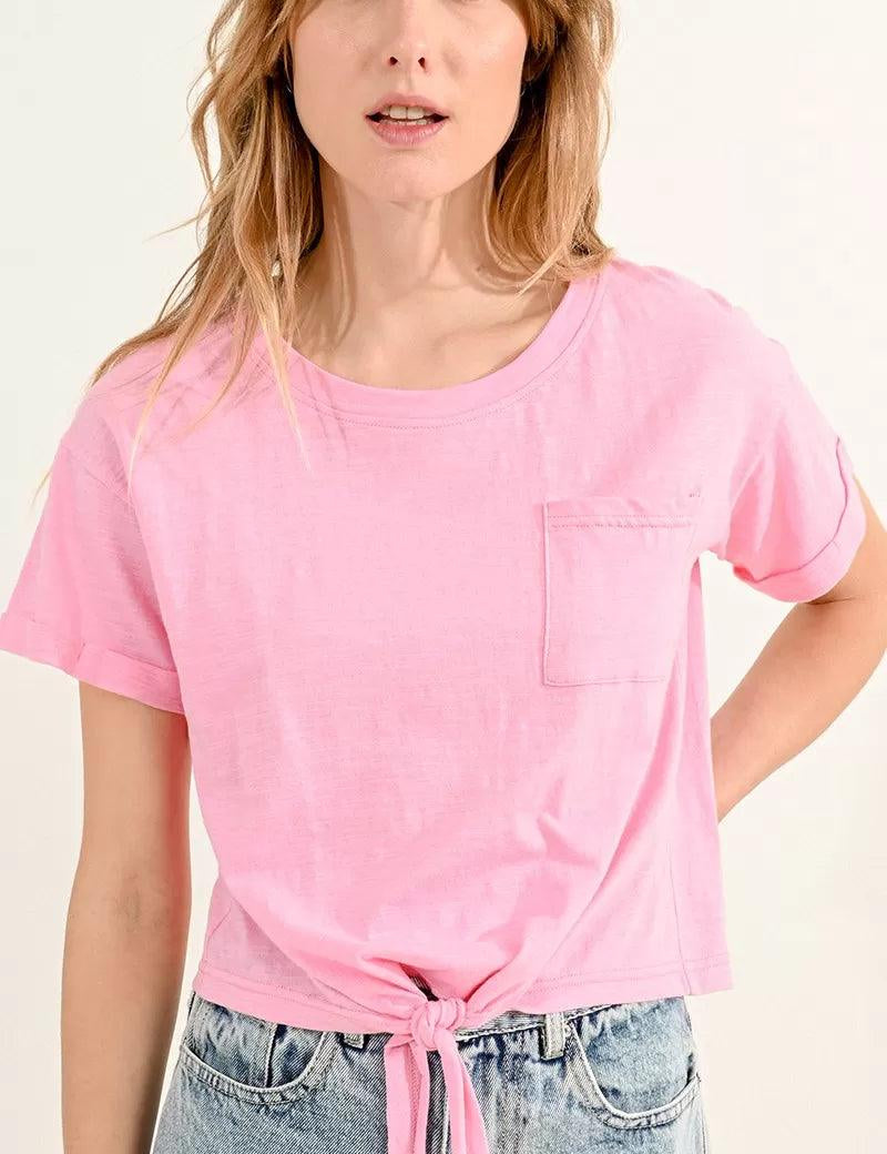 Camiseta Molly Bracken Nudo Pink - ECRU