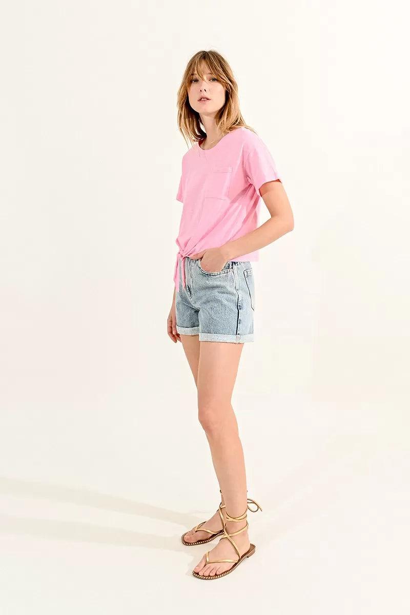 Camiseta Molly Bracken Nudo Pink - ECRU