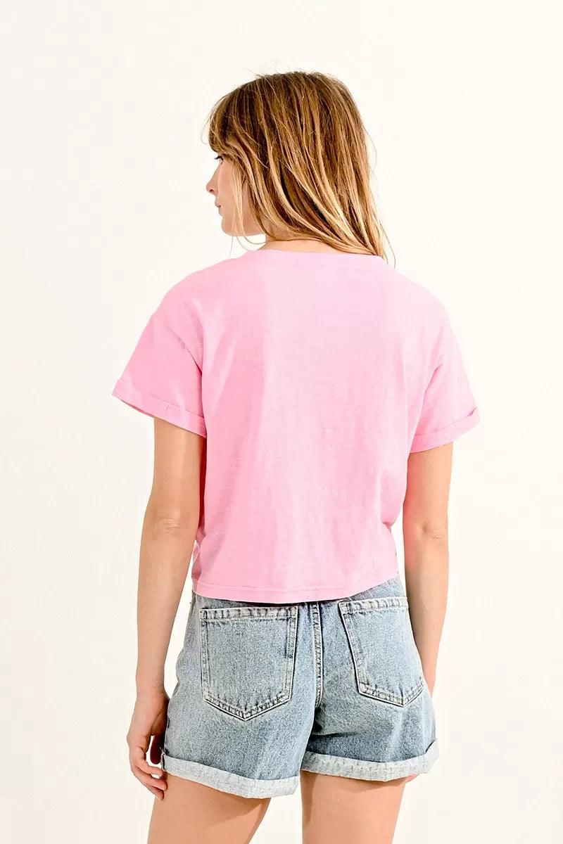 Camiseta Molly Bracken Nudo Pink - ECRU