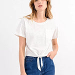 Camiseta Molly Bracken Nudo White - ECRU