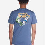 Camiseta Olow Unisex Hippie Van Cobalt Blue - ECRU