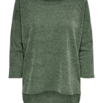 Camiseta ONLY Alba Oversize 3/4 Dark Green Bay - ECRU