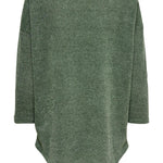 Camiseta ONLY Alba Oversize 3/4 Dark Green Bay - ECRU