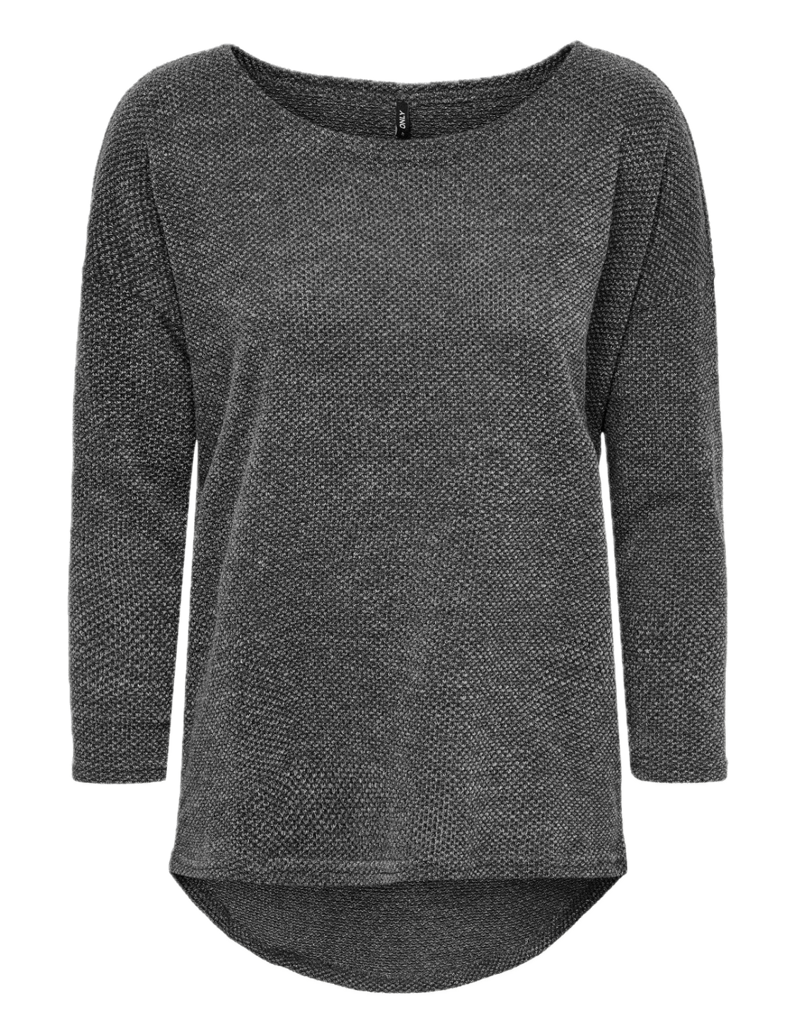 Camiseta ONLY Alba Oversize 3/4 Dark Grey Melange - ECRU