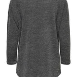 Camiseta ONLY Alba Oversize 3/4 Dark Grey Melange - ECRU