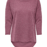 Camiseta ONLY Alba Oversize 3/4 Dry Rose - ECRU