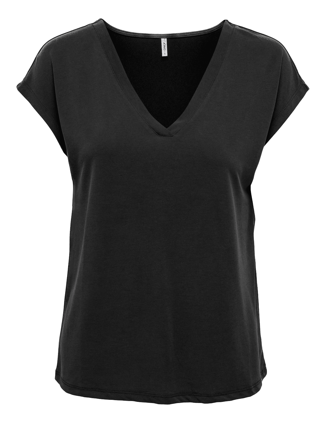 Camiseta Only Cuello Pico Free Black - ECRU