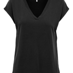 Camiseta Only Cuello Pico Free Black - ECRU