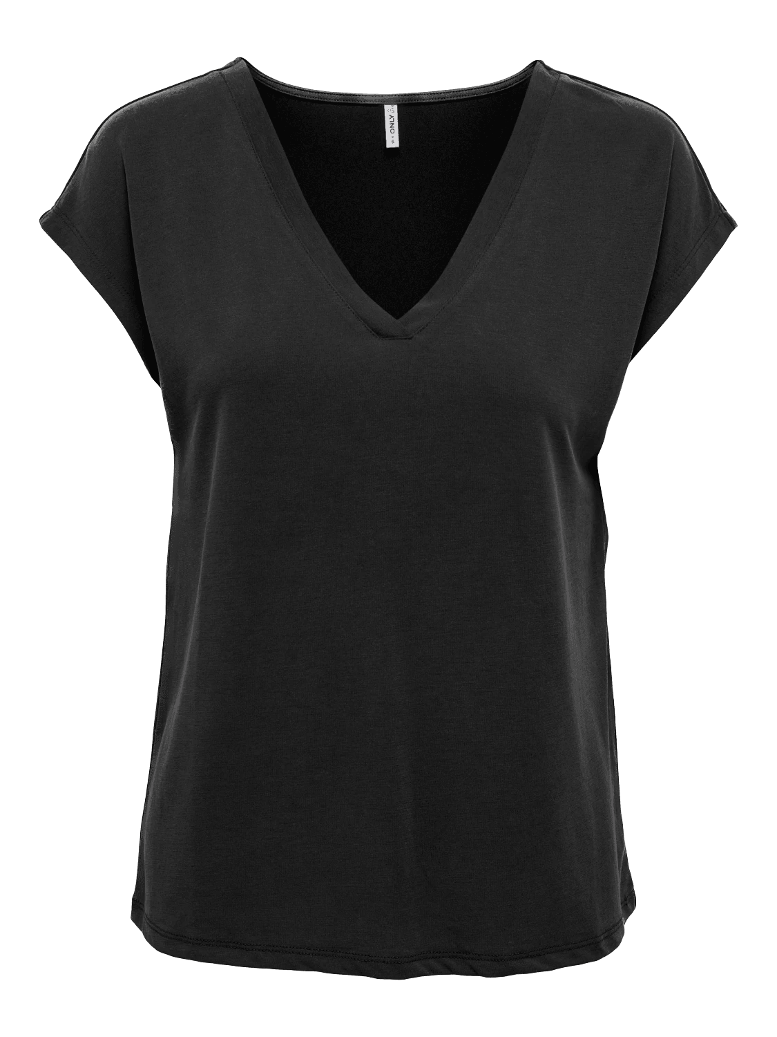 Camiseta Only Cuello Pico Free Black - ECRU