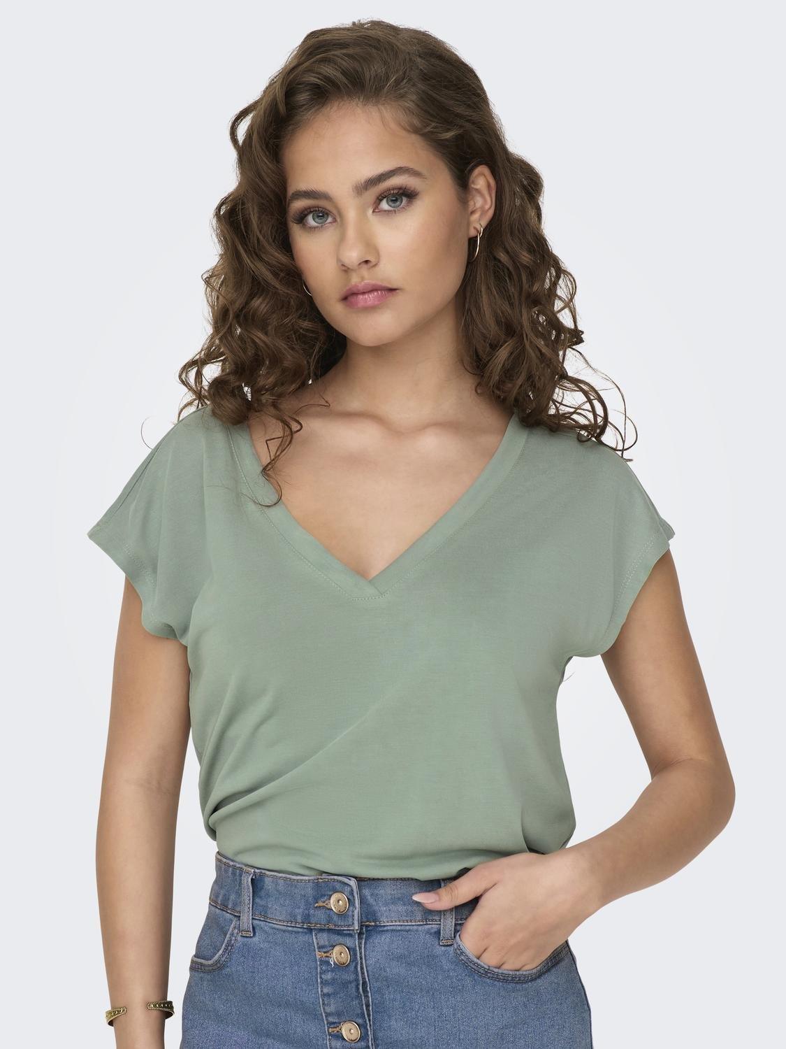 Camiseta ONLY Free Lily Pad - ECRU