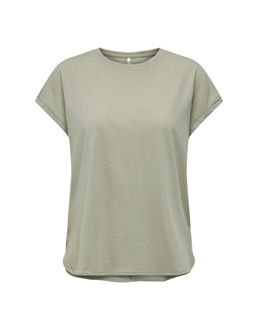 Camiseta Only Karina Glitter Moss Gray - ECRU