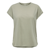 Camiseta Only Karina Glitter Moss Gray - ECRU