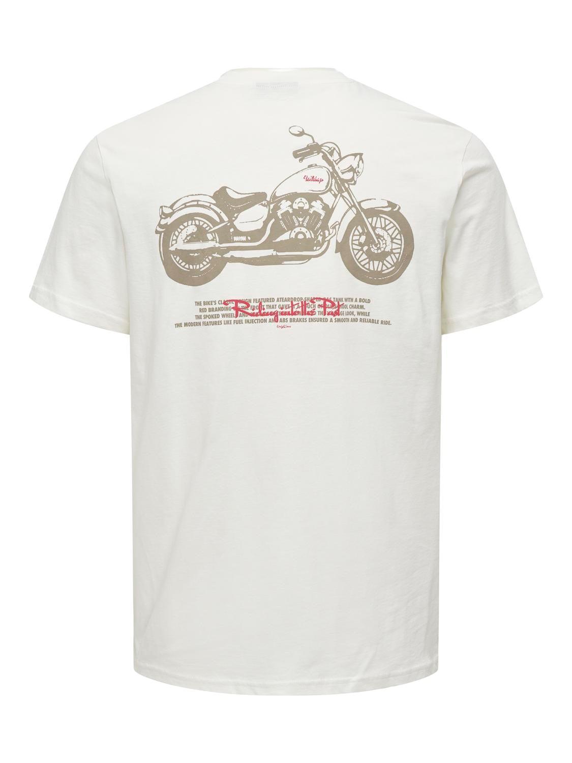 Camiseta Only&Sons Motob Life White - ECRU