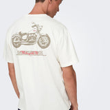 Camiseta Only&Sons Motob Life White - ECRU