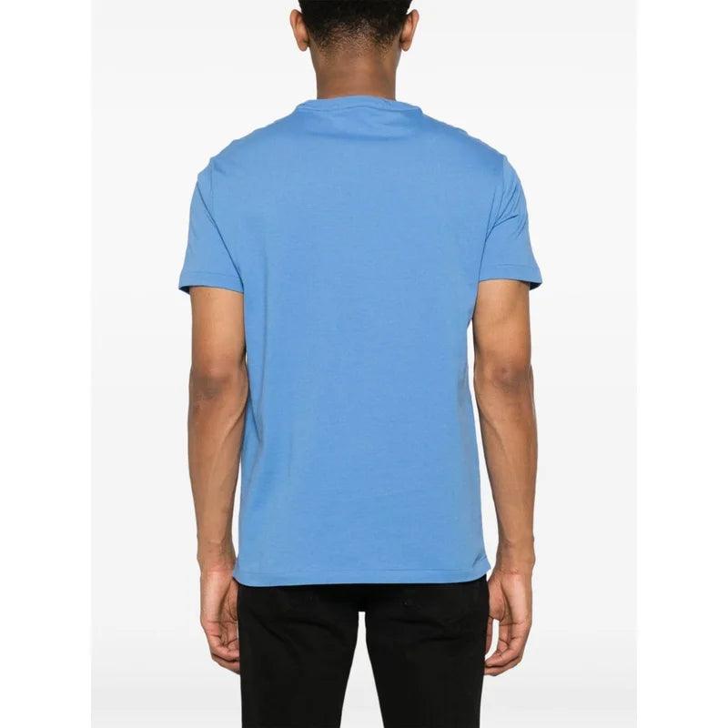 Camiseta Polo Ralph Lauren Azul New England de Punto Custom Slim Fit - ECRU
