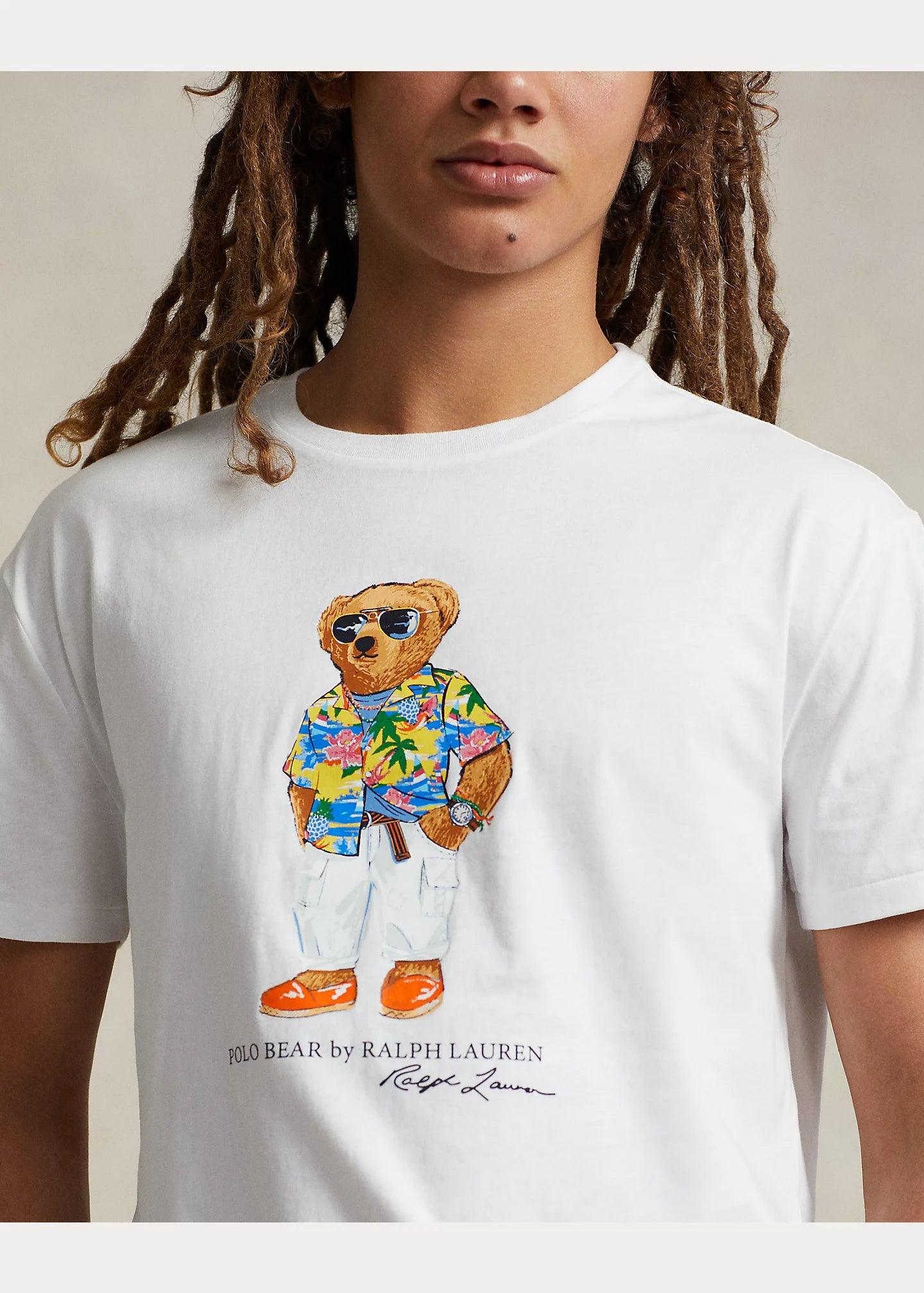 Camiseta Polo Ralph Lauren Polo Bear Classic Slim Fit White Beach Club - ECRU