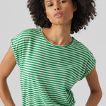 Camiseta Rayas Aware Ava Pristine Bright Green - ECRU