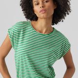 Camiseta Rayas Aware Ava Pristine Bright Green - ECRU