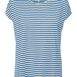 Camiseta Rayas Aware Ava Pristine Ibiza Blue - ECRU