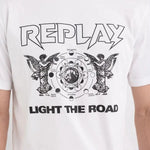 Camiseta Replay de Punto con Cuello Redondo - ECRU