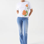 Camiseta Salsa Jeans Detalle Floral - ECRU