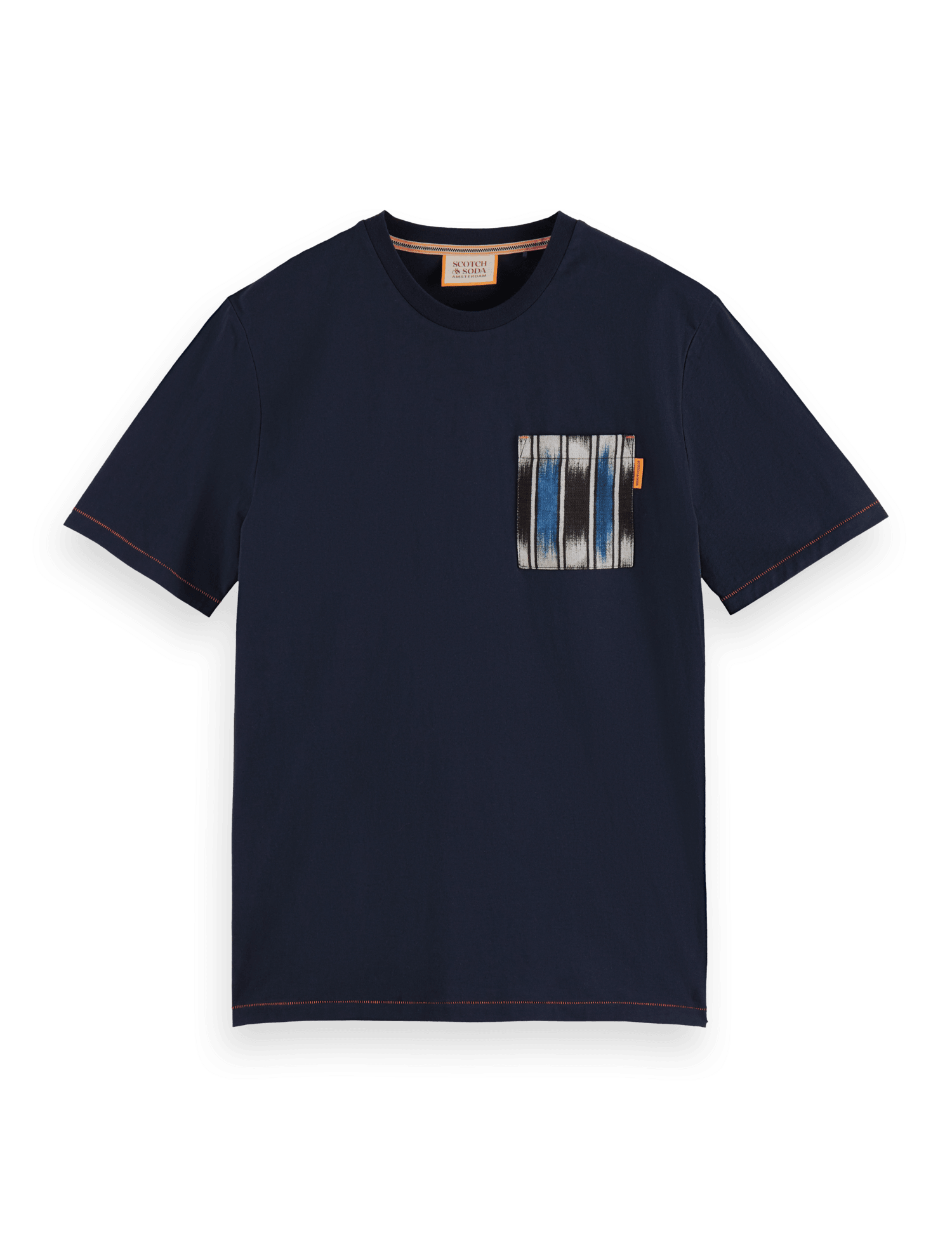 Camiseta Scotch and Soda Regular Fit Algodón Orgánico con Bolsillo - ECRU