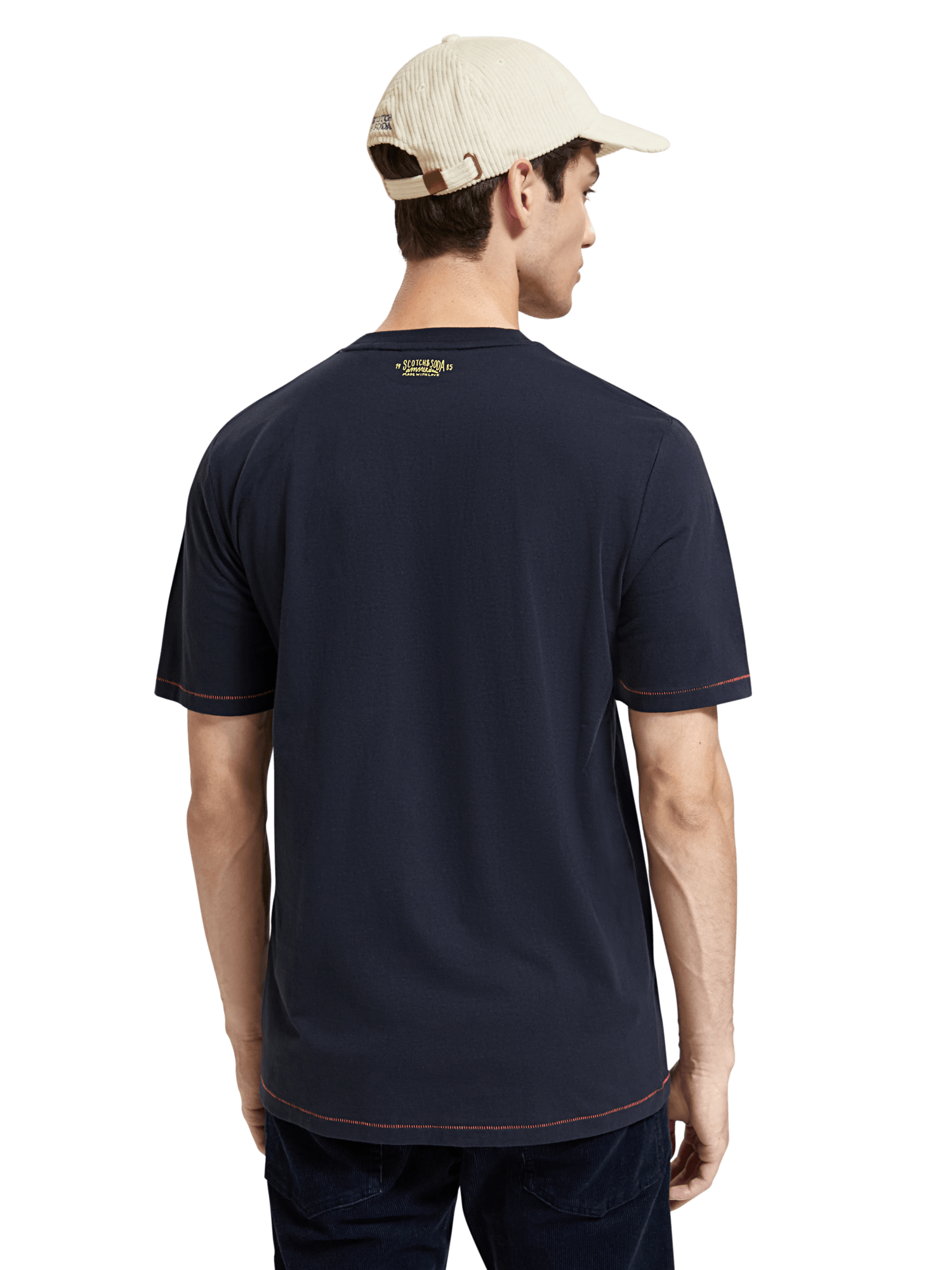 Camiseta Scotch and Soda Regular Fit Algodón Orgánico con Bolsillo - ECRU