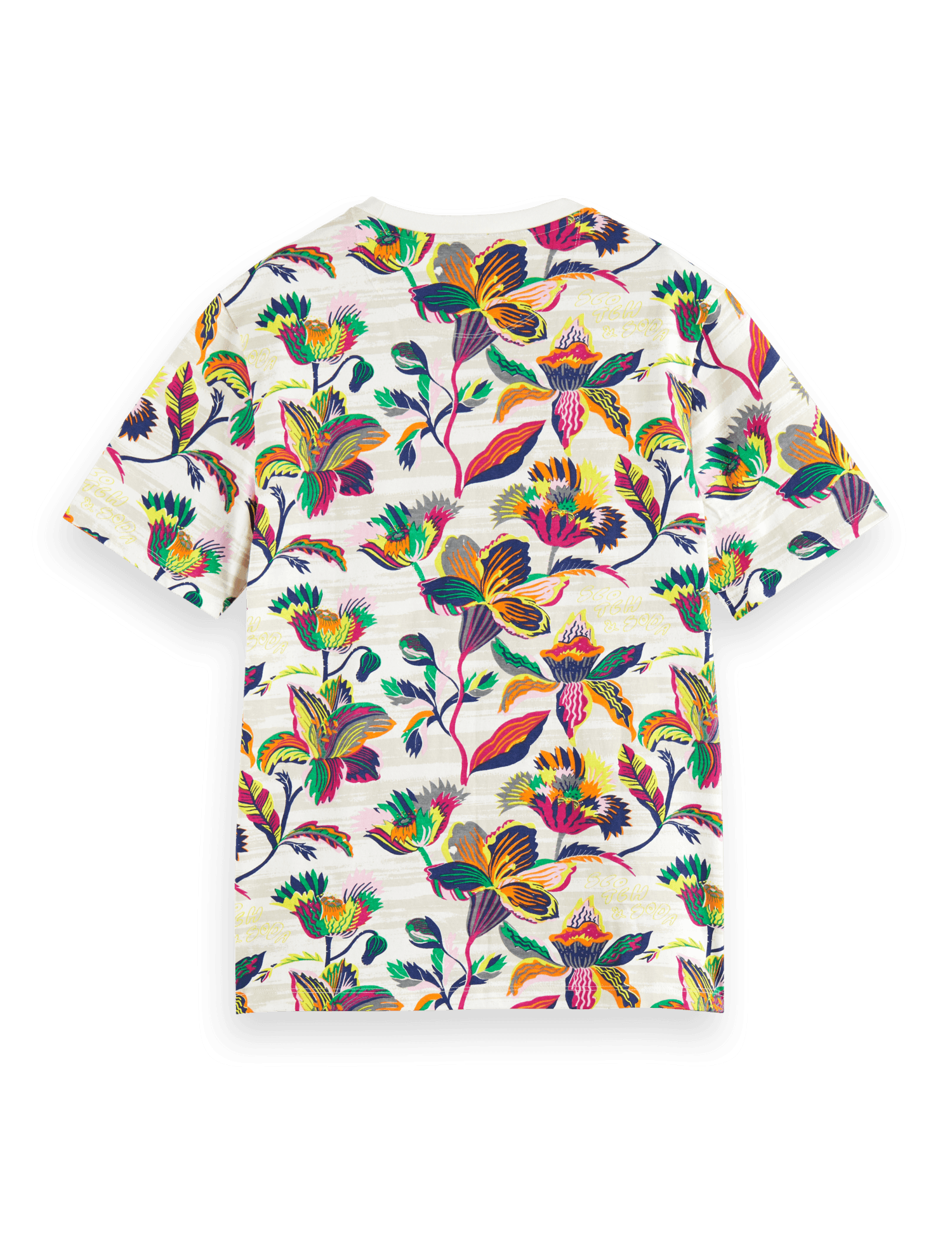 Camiseta Scotch and Soda Regular Fit Algodón Orgánico Print Allover - ECRU