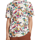 Camiseta Scotch and Soda Regular Fit Algodón Orgánico Print Allover - ECRU