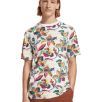 Camiseta Scotch and Soda Regular Fit Algodón Orgánico Print Allover - ECRU