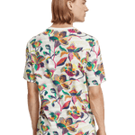 Camiseta Scotch and Soda Regular Fit Algodón Orgánico Print Allover - ECRU