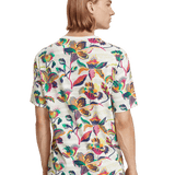 Camiseta Scotch and Soda Regular Fit Algodón Orgánico Print Allover - ECRU