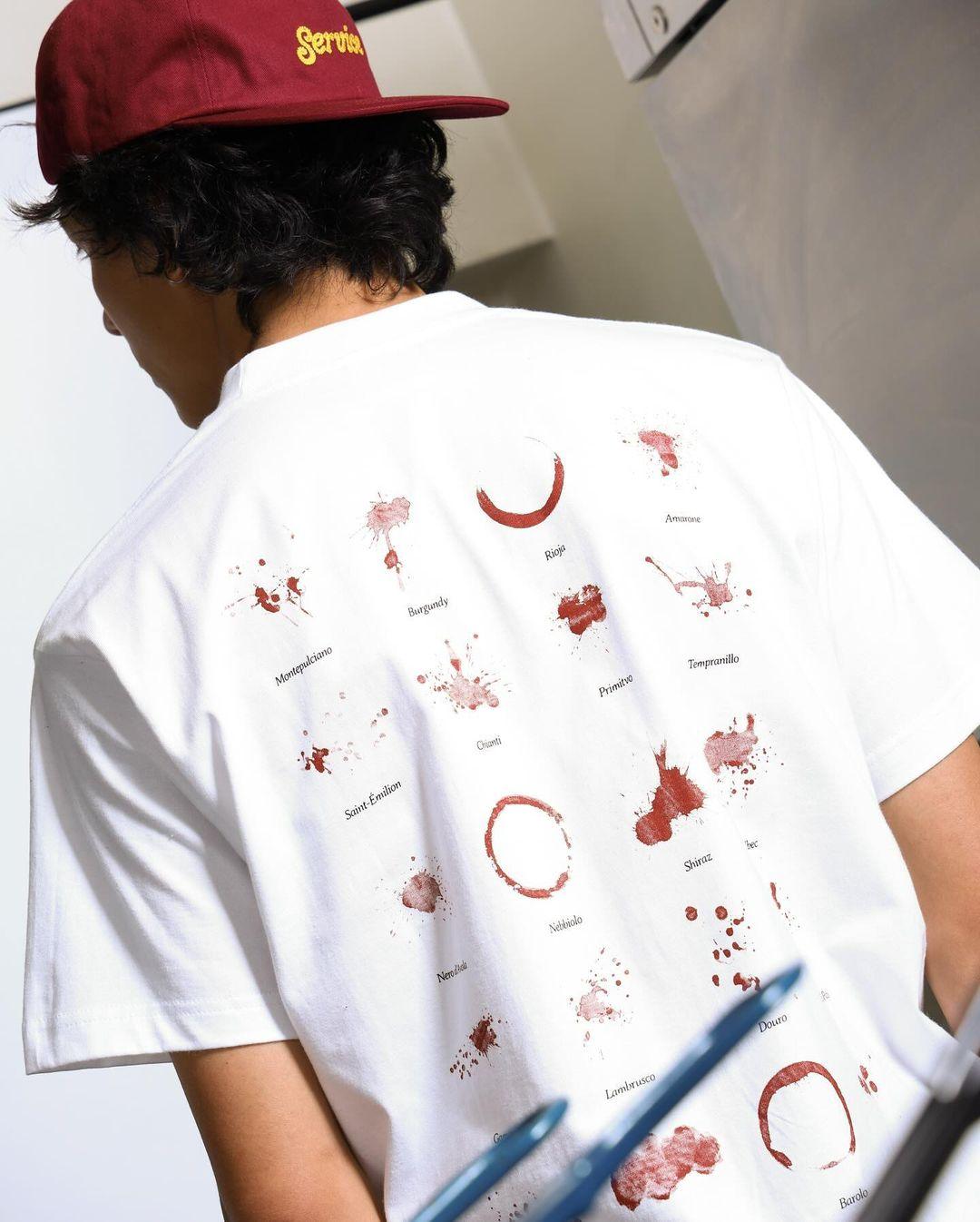 Camiseta Service Works Wine Spill Blanca - ECRU