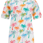 Camiseta Sugarhill Kinsley Relaxed Multi Rainbow Palms - ECRU