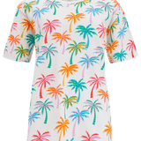 Camiseta Sugarhill Kinsley Relaxed Multi Rainbow Palms - ECRU