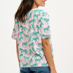 Camiseta Sugarhill Kinsley Relaxed Zebra Repeat - ECRU