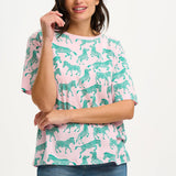 Camiseta Sugarhill Kinsley Relaxed Zebra Repeat - ECRU