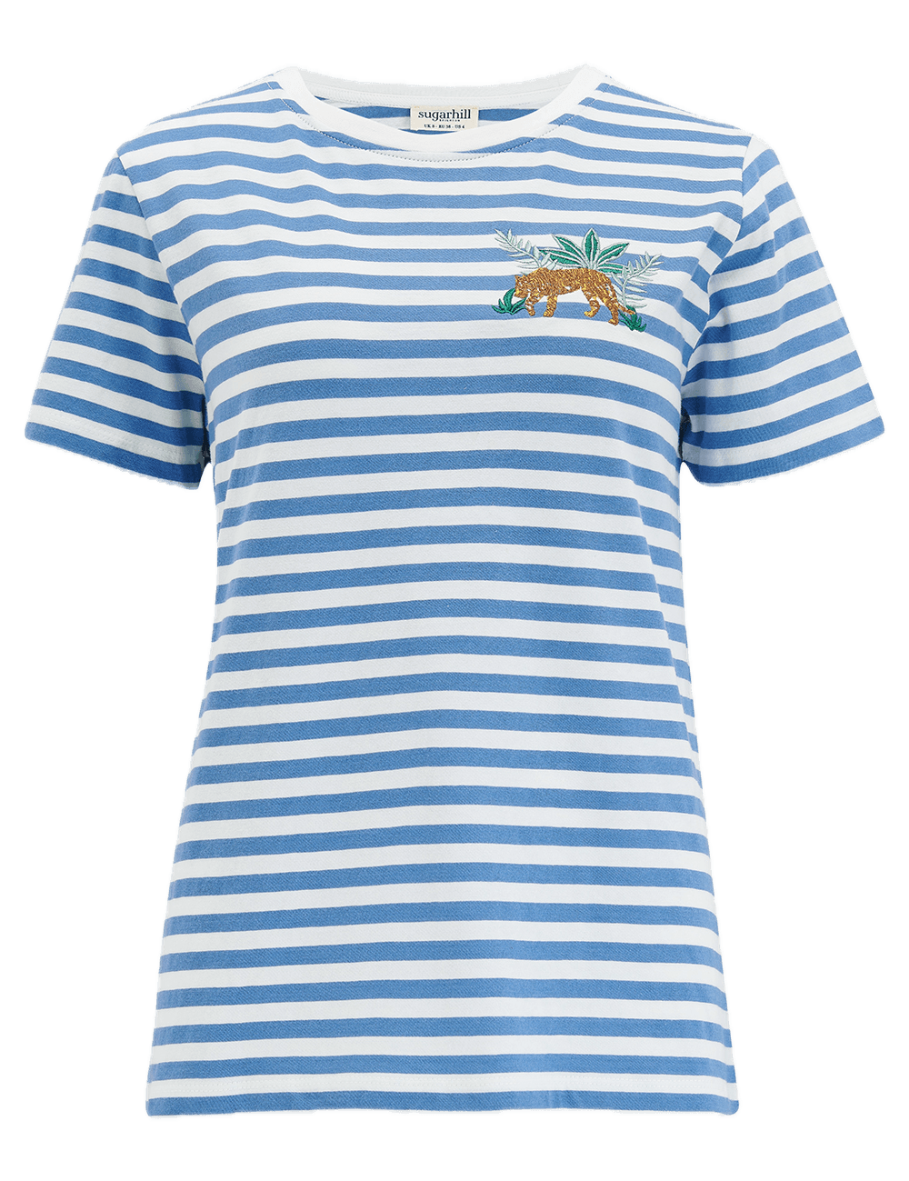 Camiseta Sugarhill Maggie Blue White Tiger Embroidery - ECRU