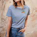 Camiseta Sugarhill Maggie Blue White Tiger Embroidery - ECRU