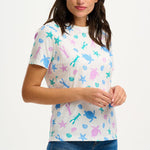 Camiseta Sugarhill Maggie Off-White Multi Sea Cove - ECRU