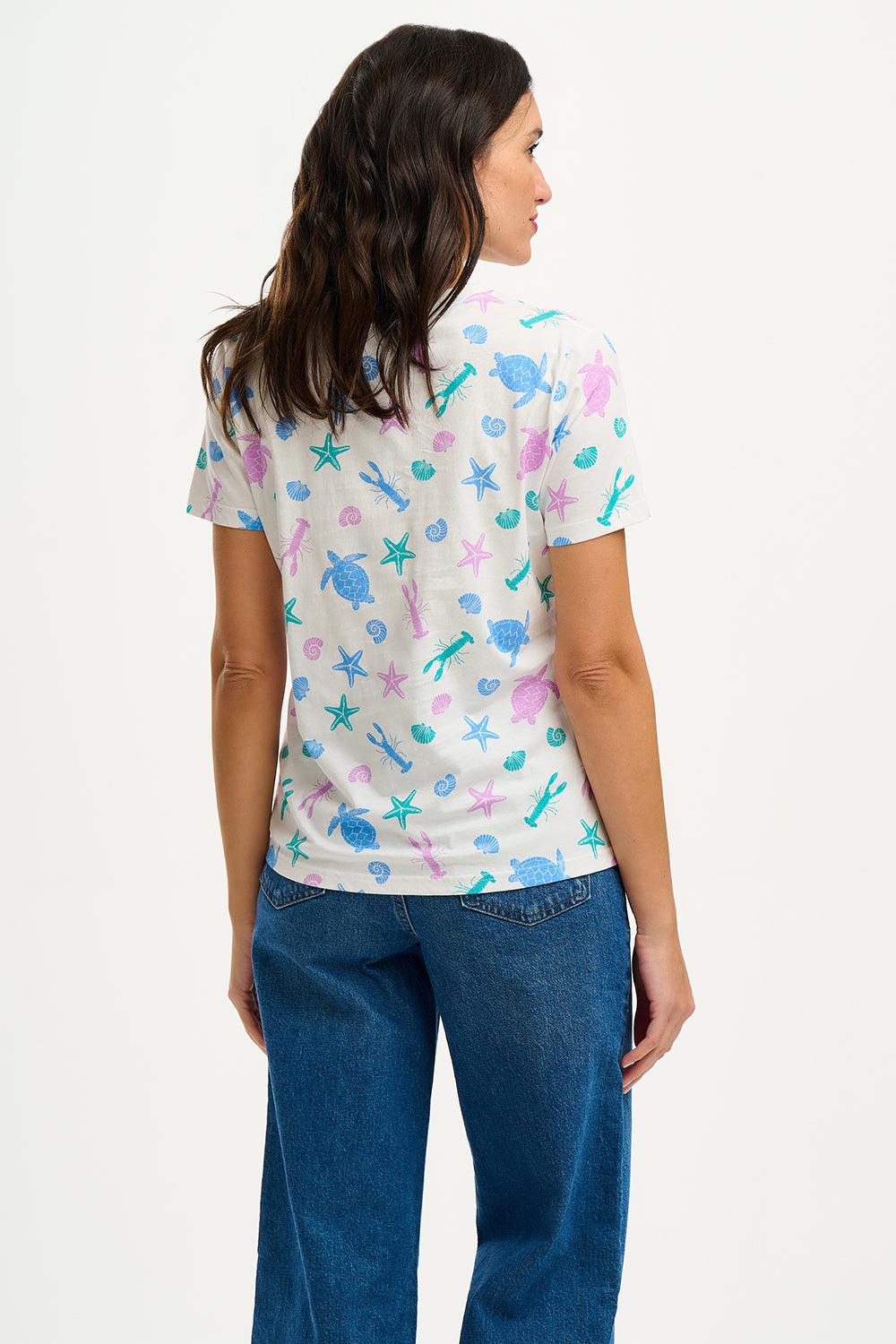 Camiseta Sugarhill Maggie Off-White Multi Sea Cove - ECRU