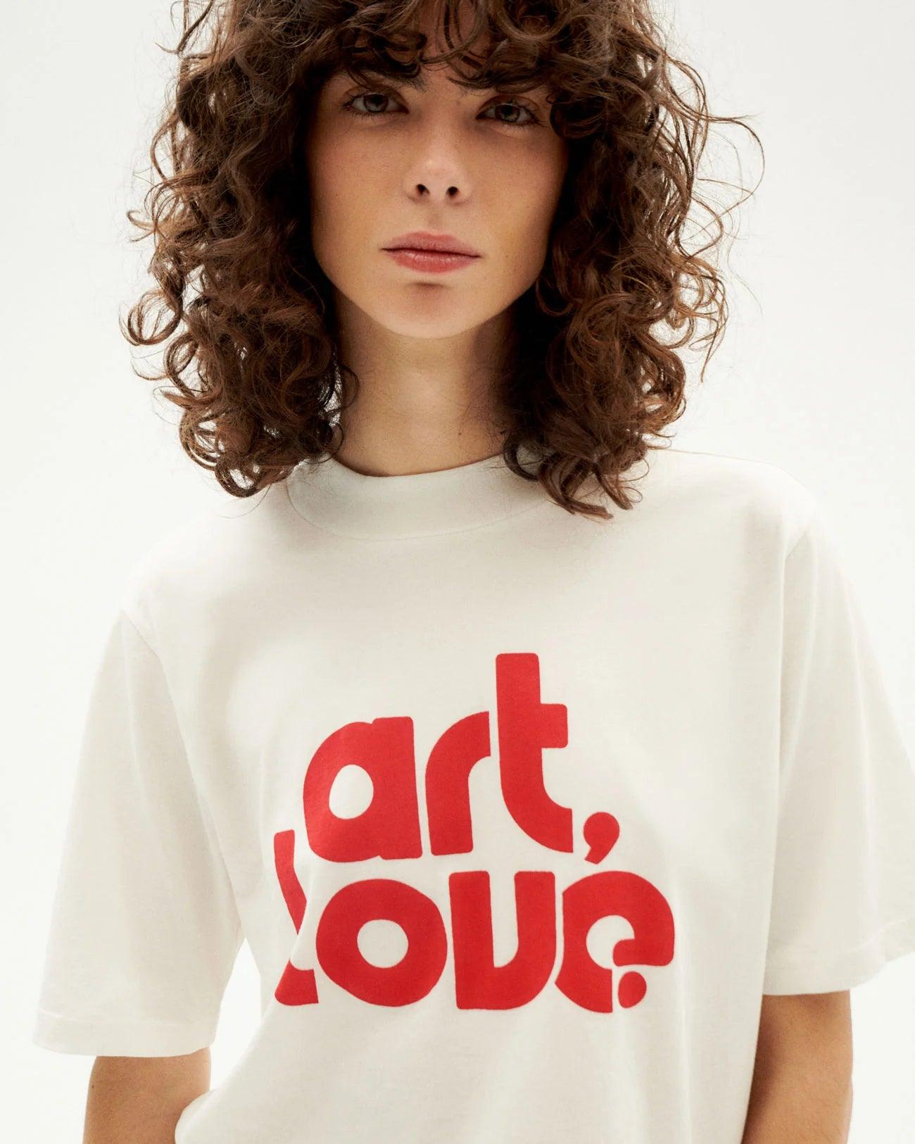 Camiseta Thinking Mu Blanca Art-Love Mock - ECRU